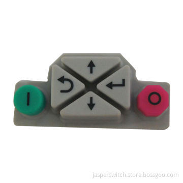 Silicone rubber keypad with 6 switches, for remote control
